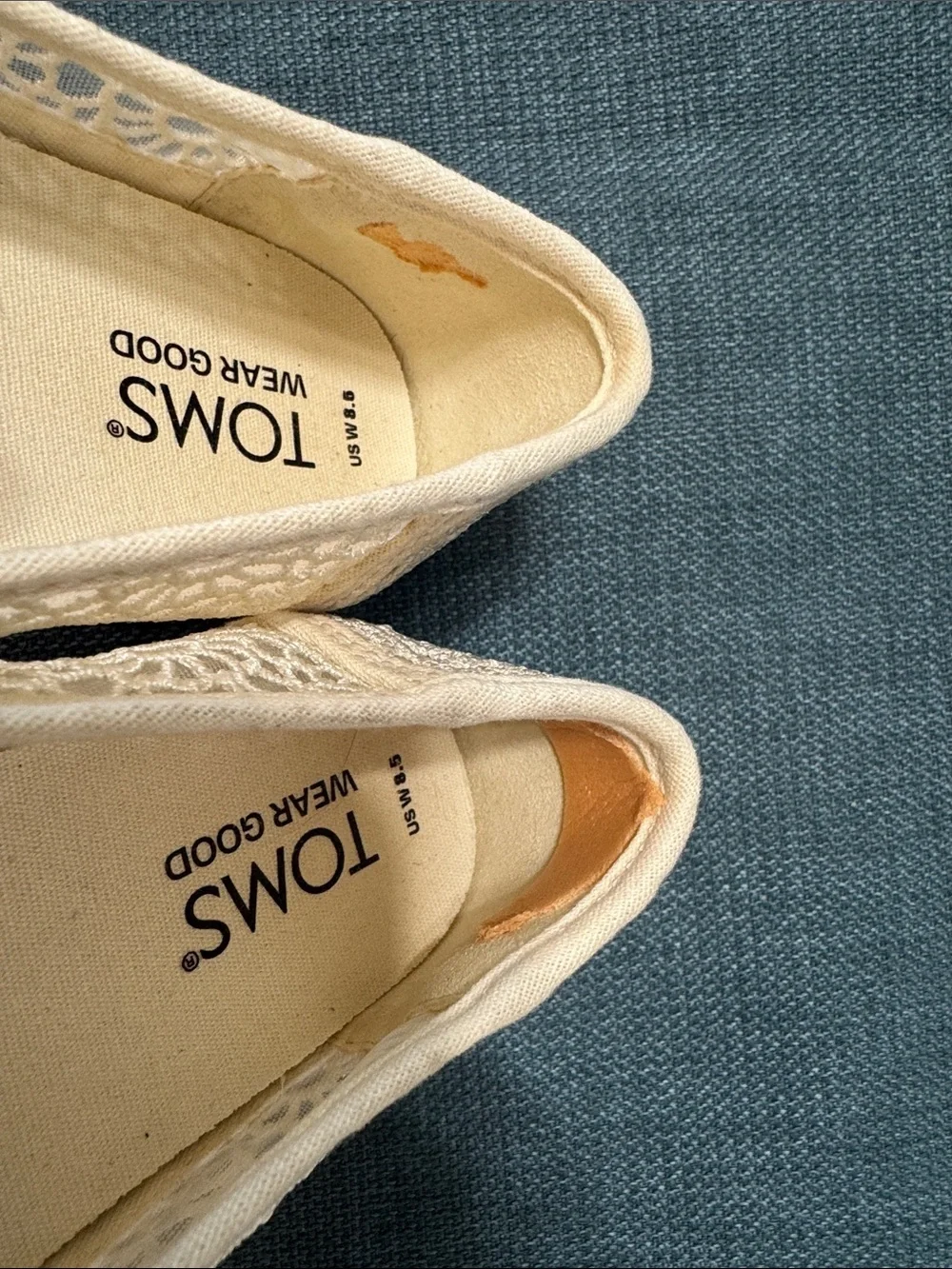 Toms Valencia Platform Slip-On Platforms Women Size 8.5 Beige Moroccan Crochet